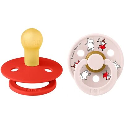 BIBS, Mumin BIBS x Moomin Pacifier Colour Dancing Latex Candy Apple Mix 2 pack Size 1 BIBS, Mumin BIBS x Moomin Pacifier Colour Dancing Latex Candy Apple Mix 2 pack Size 1
