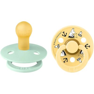 BIBS, Mumin BIBS x Moomin Pacifier Colour Sailing Latex Nordic Mint Mix 2 pack Size 1 BIBS, Mumin BIBS x Moomin Pacifier Colour Sailing Latex Nordic Mint Mix 2 pack Size 1