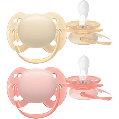 Philips Avent Ultra Soft Napp 0-6 mån 2-pack Gul/Rosa Philips Avent Ultra Soft Napp 0-6 mån 2-pack Gul/Rosa