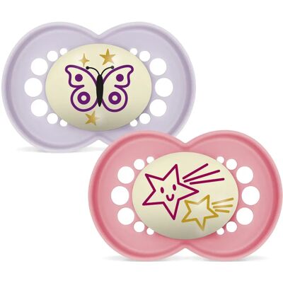 MAM Original Night Napp 16-36 mån Silk Pink 2-pack MAM Original Night Napp 16-36 mån Silk Pink 2-pack