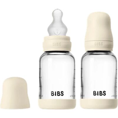 BIBS Glass Baby Bottle Round Silicone Slow Flow 120 ml 2-pack Ivory BIBS Glass Baby Bottle Round Silicone Slow Flow 120 ml 2-pack Ivory