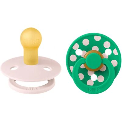 BIBS Pacifier Studio Colour Polka Latex Petal/Cactus 2-pack Size 1 BIBS Pacifier Studio Colour Polka Latex Petal/Cactus 2-pack Size 1