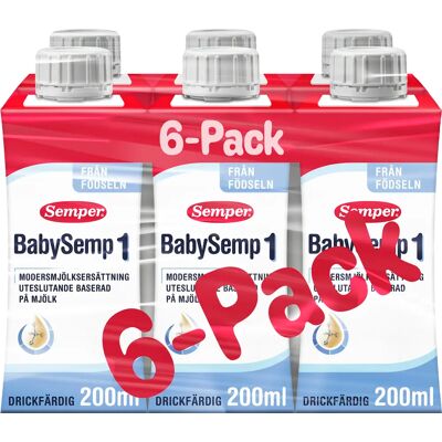 Semper BabySemp 1 Drickfärdig modersmjölksersättning 6x200ml Semper BabySemp 1 Drickfärdig modersmjölksersättning 6x200ml