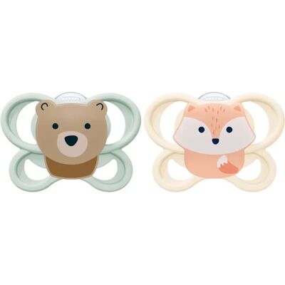 NUK Perfect Match Air Napp 0-2 mån Fox/Bear 2 st NUK Perfect Match Air Napp 0-2 mån Fox/Bear 2 st