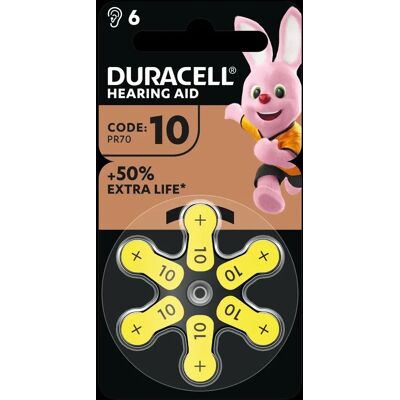 Duracell Hörapparatsbatteri 10, 6 st Duracell Hörapparatsbatteri 10, 6 st