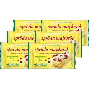 Olda Spröda Majsbröd 6x70 g Olda Spröda Majsbröd 6x70 g