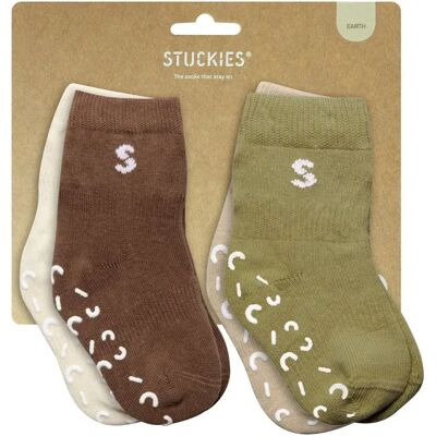 STUCKIES Strumpor i bomull Earth 4- pack 19/21 STUCKIES Strumpor i bomull Earth 4- pack 19/21