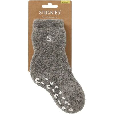 STUCKIES Teddy Strumpor i Ullmix (Anti-slip) Haze 1-pack Small 0-2 år STUCKIES Teddy Strumpor i Ullmix (Anti-slip) Haze 1-pack Small 0-2 år