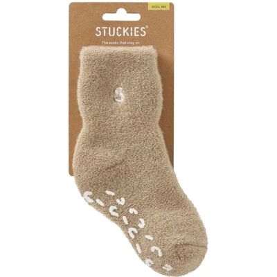 STUCKIES Teddy Strumpor i Ullmix (Anti-slip) Pebble 1 -pack Small 0-2 år STUCKIES Teddy Strumpor i Ullmix (Anti-slip) Pebble 1 -pack Small 0-2 år