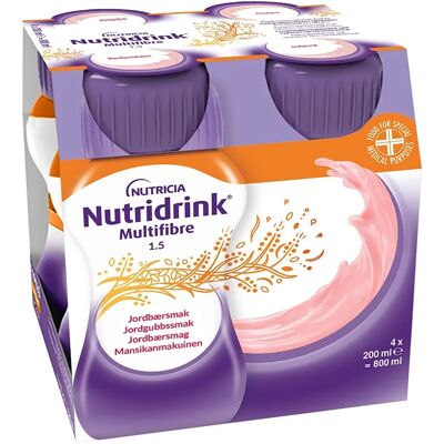 Nutridrink Multi Fibre Jordgubb 4x200ml Nutridrink Multi Fibre Jordgubb 4x200ml