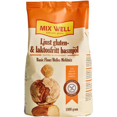 MixWell Ljust Gluten- & Laktosfritt Basmjöl 1000 g MixWell Ljust Gluten- & Laktosfritt Basmjöl 1000 g