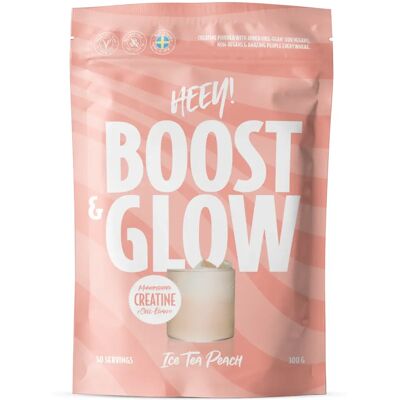 Heey! Boost & Glow Kreatin + Kollagen Persika 300g - Kosttillskott Heey! Boost & Glow Kreatin + Kollagen Persika 300g - Kosttillskott