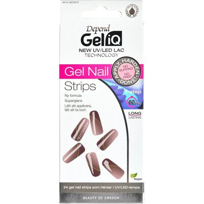 Depend Gel iQ Gel Nail Strips 24 st Plum Goldline Depend Gel iQ Gel Nail Strips 24 st Plum Goldline