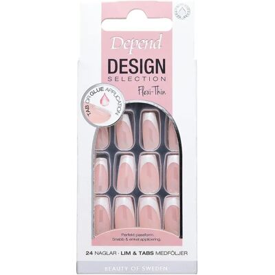 Depend Design Selection 24 st French White Chrome Short Coffin Depend Design Selection 24 st French White Chrome Short Coffin