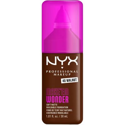 NYX Professional Makeup Make Em Wonder Foundation 30 ml 40 Walnut NYX Professional Makeup Make Em Wonder Foundation 30 ml 40 Walnut