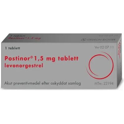 Postinor tablett 1,5 mg, 1 st Postinor tablett 1,5 mg, 1 st