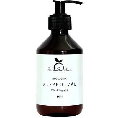 Gröna Gredelina Aleppotvål Neutral Oliv & Lagerbärsolja 250 ml Gröna Gredelina Aleppotvål Neutral Oliv & Lagerbärsolja 250 ml