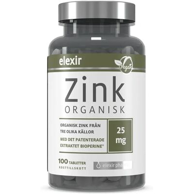Elexir Pharma Organiskt Zink 25 mg - Kosttillskott Elexir Pharma Organiskt Zink 25 mg - Kosttillskott