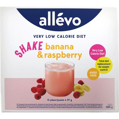 Allévo VLCD Shake Banana & Raspberry 15 portioner Allévo VLCD Shake Banana & Raspberry 15 portioner