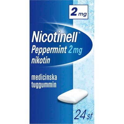 Nicotinell Peppermint Medicinskt tuggummi 2 mg 24 st Nicotinell Peppermint Medicinskt tuggummi 2 mg 24 st