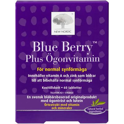 New Nordic Blue Berry Plus Ögonvitamin Tablett 60 st New Nordic Blue Berry Plus Ögonvitamin Tablett 60 st