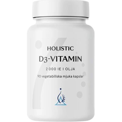 Holistic - D3-Vitamin - 2000 IE - 90 kapslar - kokosolja - Vitamintillskott Holistic - D3-Vitamin - 2000 IE - 90 kapslar - kokosolja - Vitamintillskott