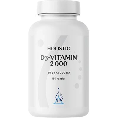 Holistic D3-vitamin 2000IE 50 µg 180 st Holistic D3-vitamin 2000IE 50 µg 180 st