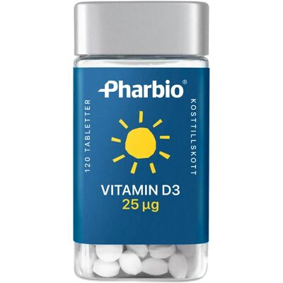 Pharbio Vitamin D3 25µg 120 st Pharbio Vitamin D3 25µg 120 st