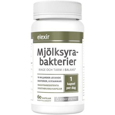 Elexir Pharma Mjölksyrabakterier 60 kapslar Elexir Pharma Mjölksyrabakterier 60 kapslar