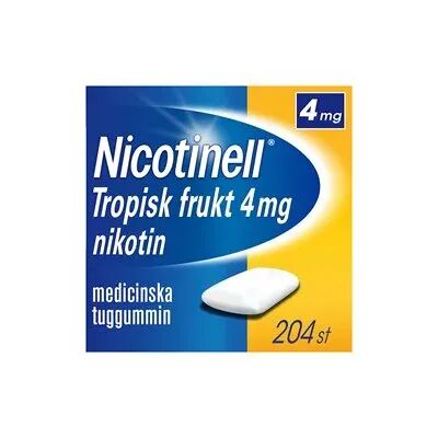Nicotinell Tropisk frukt medicinskt tuggummi 4 mg 204 st Nicotinell Tropisk frukt medicinskt tuggummi 4 mg 204 st