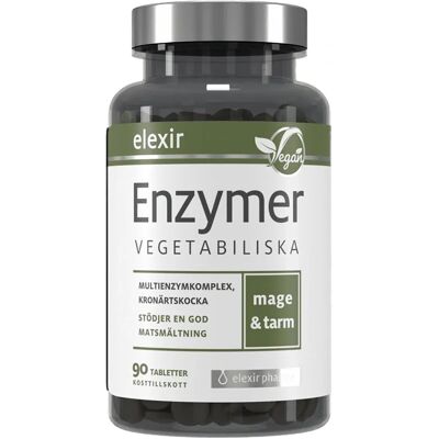 Elexir Pharma Vegetabiliska Enzymer - Understøtter Fordøjelsen - 90 Tabletter Elexir Pharma Vegetabiliska Enzymer - Understøtter Fordøjelsen - 90 Tabletter