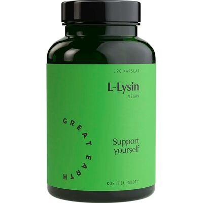 Great Earth L-Lysine 500mg - Stöttar Kollagen & Hår Great Earth L-Lysine 500mg - Stöttar Kollagen & Hår