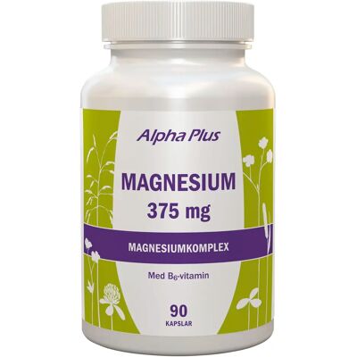 Alpha Plus Magnesium 375 mg - Magnesium Bisglycinate Citrate Oxide - Stödjer Ben & Energi Alpha Plus Magnesium 375 mg - Magnesium Bisglycinate Citrate Oxide - Stödjer Ben & Energi