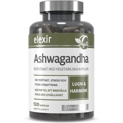 Elexir Pharma Ashwagandha 120 vegetabiliska kapslar Elexir Pharma Ashwagandha 120 vegetabiliska kapslar