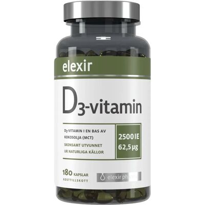 Elexir Pharma D3 Vitamin 2500 IE - D-vitamin kosttillskott Elexir Pharma D3 Vitamin 2500 IE - D-vitamin kosttillskott