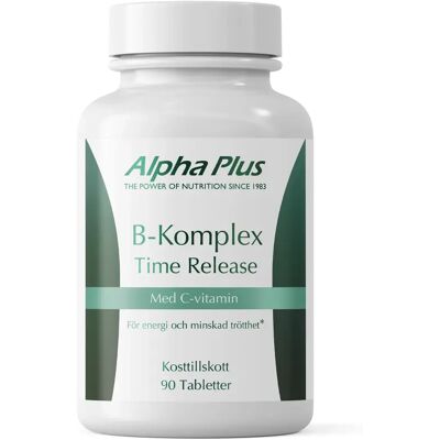 Alpha Plus B-Komplex Time Release 90 tabletter Alpha Plus B-Komplex Time Release 90 tabletter
