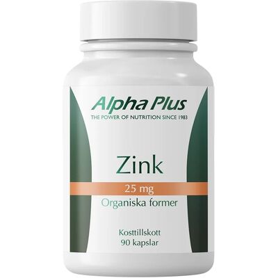 Alpha Plus Zink 25 mg 90 kapslar Alpha Plus Zink 25 mg 90 kapslar