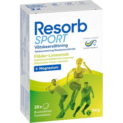 Resorb Sport Fläder-Limesmak 20 st Resorb Sport Fläder-Limesmak 20 st