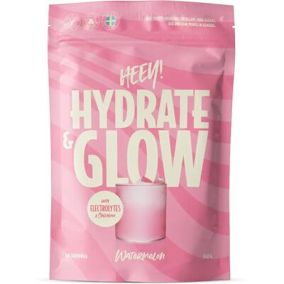 Heey! Hydrate & Glow Vattenmelon Elektrolyter 240g Heey! Hydrate & Glow Vattenmelon Elektrolyter 240g