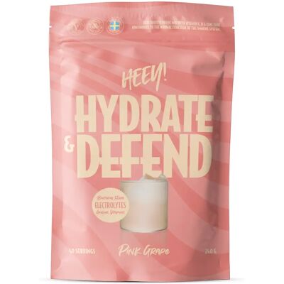 Heey! Hydrate & Defend Elektrolyter Rosa Druva 240g - Elektrolytdryck Heey! Hydrate & Defend Elektrolyter Rosa Druva 240g - Elektrolytdryck