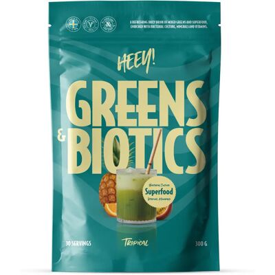 Heey! Greens & Biotics Superfood Tropical 300 g Heey! Greens & Biotics Superfood Tropical 300 g