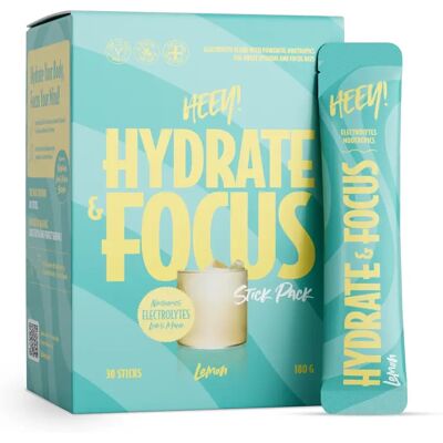 Heey! Hydrate & Focus Elektrolyter Citron 30 st Heey! Hydrate & Focus Elektrolyter Citron 30 st