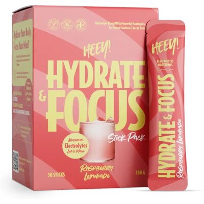 Heey! Hydrate & Focus Elektrolyter Hallonlemonad 30 st Heey! Hydrate & Focus Elektrolyter Hallonlemonad 30 st