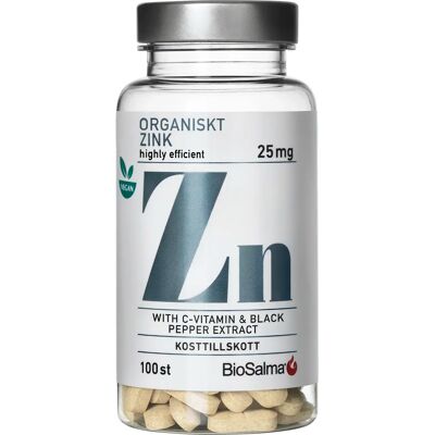 BioSalma Organiskt Zink 25 mg 100 tabletter BioSalma Organiskt Zink 25 mg 100 tabletter