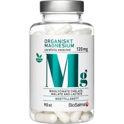 BioSalma Organiskt Magnesium 120 mg 90 kapslar BioSalma Organiskt Magnesium 120 mg 90 kapslar