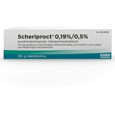 Scheriproct rektalsalva 0,19% / 0,5% 30 g Scheriproct rektalsalva 0,19% / 0,5% 30 g