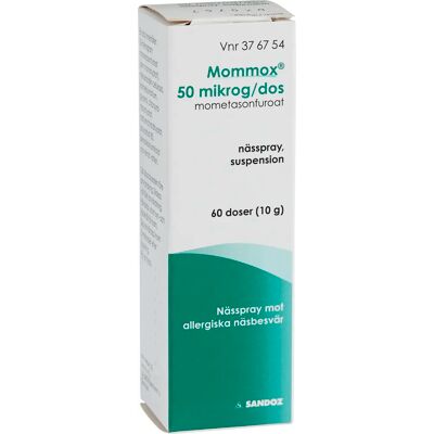 Mommox nässpray 50 µg/dos 60 doser Mommox nässpray 50 µg/dos 60 doser