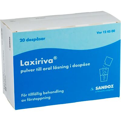 Sandoz Laxiriva Pulver till oral lösning i dospåse 20 st Sandoz Laxiriva Pulver till oral lösning i dospåse 20 st