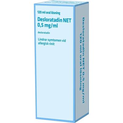 Desloratadin NET Oral lösning 0,5mg/ml Flaska, 120ml Desloratadin NET Oral lösning 0,5mg/ml Flaska, 120ml