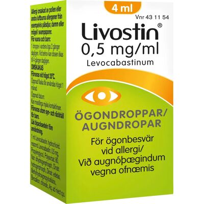 Livostin ögondroppar 0,5 mg/ml 4 ml Livostin ögondroppar 0,5 mg/ml 4 ml